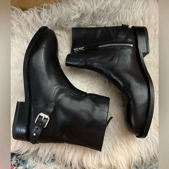 NWT Rag & Bone Oliver Leather Boot Zippers Black 39 (9) - Picture 5 of 10